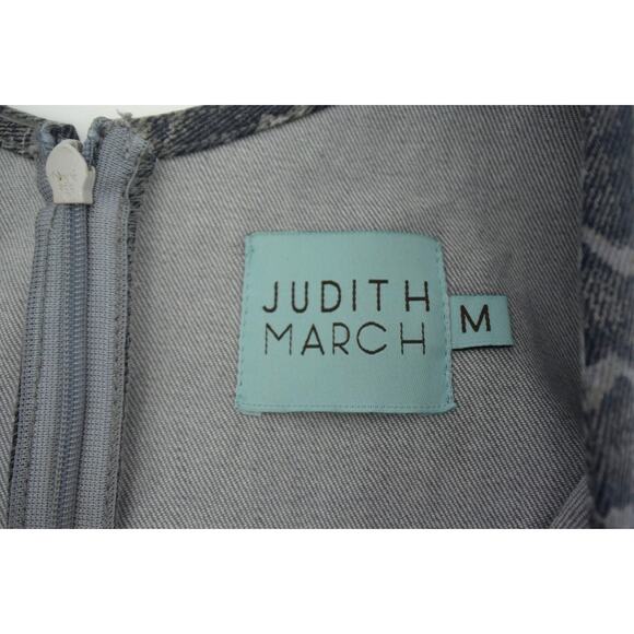 Judith March Gray Animal Print Sleeveless Belted Denim Sheath Dress Womens M - Picture 10 of 10